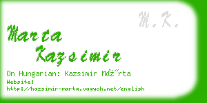 marta kazsimir business card